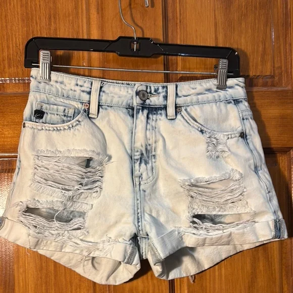KanCan Blue Distressed Jean Shorts High-Waisted❤️ - Picture 1 of 4